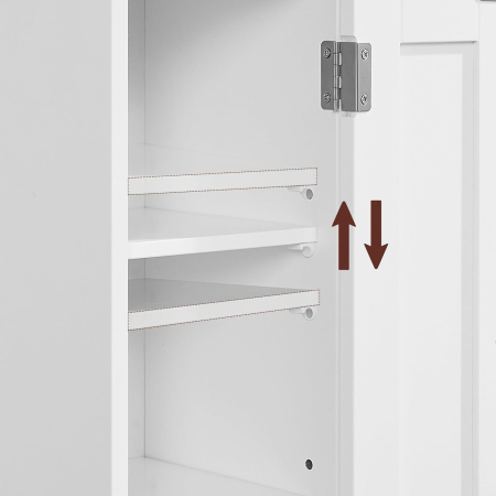 Dulap de baie, pentru spatii inguste, cu rafturi si usa, 18x20x80 cm, alb [3]