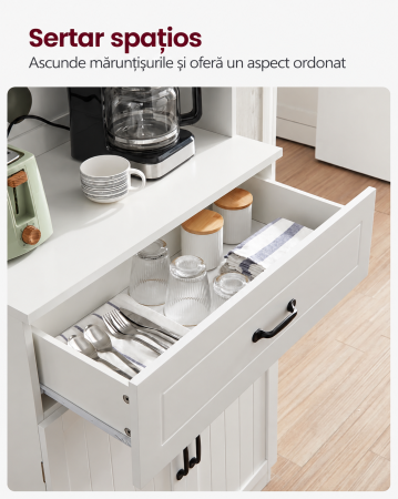 Dulap inalt de bucatarie cu vitrina si usi din sticla, spatiu pentru cuptor cu microunde sau espressor, sertar si rafturi reglabile pe 3 nivel [7]