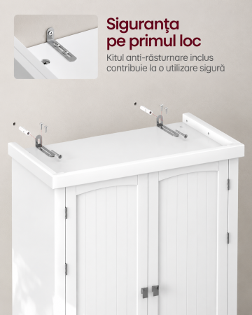 Dulap inalt de bucatarie pentru organizarea alimentelor, veselei si condimentelor, cu 2 dulapuri, sertar spatios, 4 rafturi interioare reglabi [4]