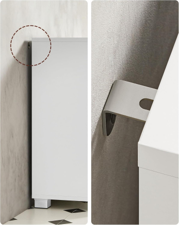 VASAGLE Dulap lavoar baie cu 3 sertare si 2 compartimente, MDF, 30x70x64 cm, alb [3]