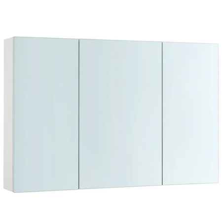 Mobilier pentru baie - Dulap pentru baie cu oglinda, 3 usi si rafturi reglabile, MDF, 90x15x60 cm, alb