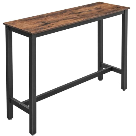Mobila - VASAGLE Masa de bar inalta, cadru metalic, design industrial, 120x40x100cm, maro rustic