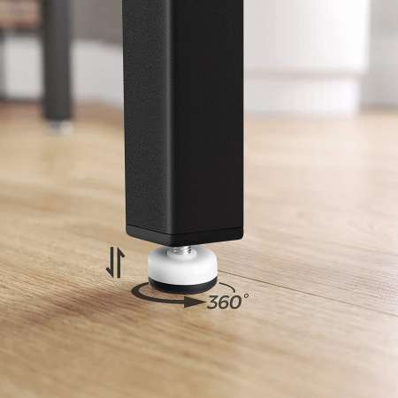 VASAGLE  Masa de bar pentru bucatarie, dreptunghiulara, inalta, cadru de otel, 60x120x90cm, stil industrial, maro rustic si negru [4]