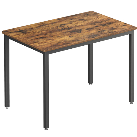 Bucatarie - Masa bucatarie 4 persoane cadru metalic industrial, 110x70x77 cm, design rustic, maro