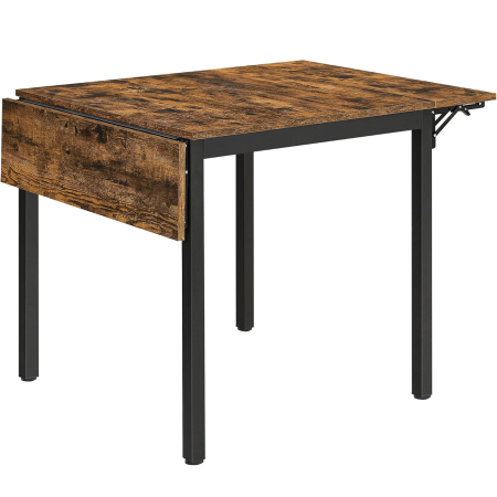Mobila - VASAGLE Masa de bucatarie sau living, extensibila, pentru spatii mici, stil industrial, 75x78x85/120cm, maro