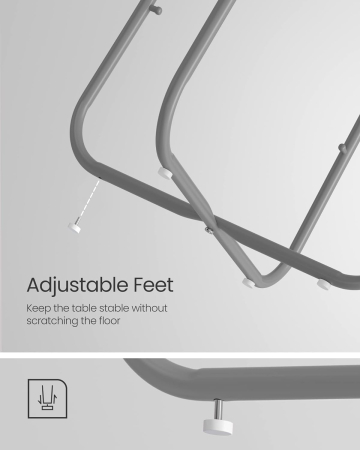 VASAGLE Masuta de cafea rotunda cu cos de stofa, stil modern, 45x50cm, gri [10]