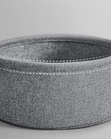 VASAGLE Masuta de cafea rotunda cu cos de stofa, stil modern, 45x50cm, negru-gri [5]