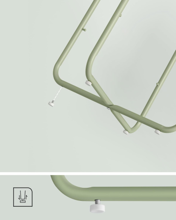 Masuta de cafea rotunda cu cos de stofa, stil modern, 45x50cm, verde cu crem [6]