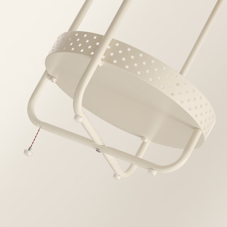 VASAGLE Masuta laterala tip noptiera, rotunda cu cos depozitare, cadru metalic, 40x55 cm, crem [5]