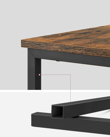 Noptiera 60x35x61 cm, cu 2 sertare, rafturi si priza incorporata, PAL si otel, maro rustic [1]