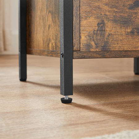 Noptiera cu 2 sertare pentru dormitor, design industrial, 28x38x60cm, maro si negru [3]