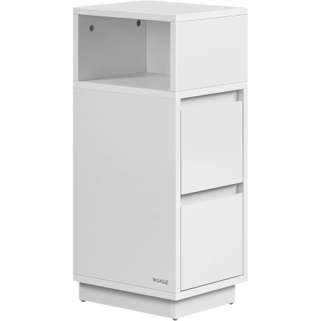 Noptiere - VASAGLE Noptiera ingusta cu 2 sertare, montaj stanga - dreapta, 30x25x65 cm, alb