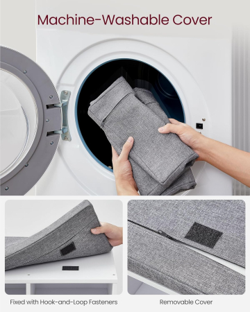 Pantofar cu banca cu 9 compartimente si perna, sarcina 136 kg, 79x30x48 cm, alb [8]