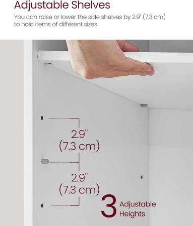 Pantofar cu banca cu 9 compartimente si perna, sarcina 136 kg, 79x30x48 cm, alb [6]