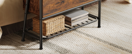 VASAGLE Pantofar cu banca de depozitare, raft si sertar, stil industrial, 30x80x64 cm, maro rustic [2]