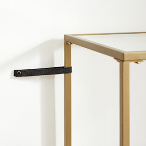 VASAGLE Raft cu trepte pentru dormitor, 5 etaje, din sticla securizata, cadru din otel, 30x124x40cm, auriu [9]