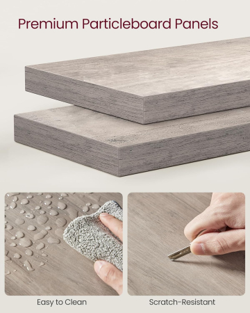 VASAGLE Raft de colt plutitor pe 5 niveluri, din lemn, 20x20x128cm, gri [4]