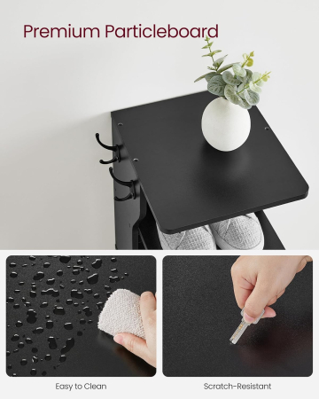 Raft de pantofi, pentru spatii inguste, 6 nivele, 30x26x110 cm, negru [7]