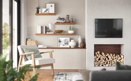 VASAGLE Raft de perete suspendat plutitor, MDF, sistem montare inclus, 80x20x4cm, vintage maro [5]