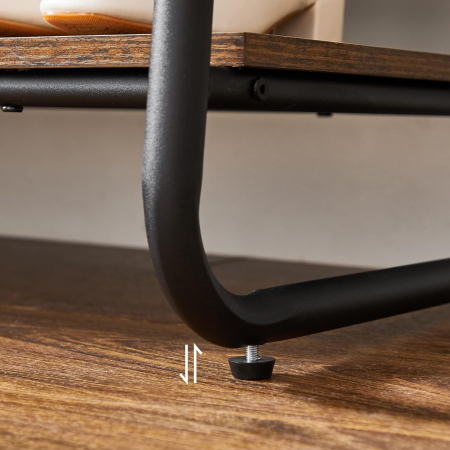 VASAGLE Raft pentru haine cu suport pentru pantofi, 2 polite, 6 carlige laterale, 45x100x160cm, maro rustic [8]