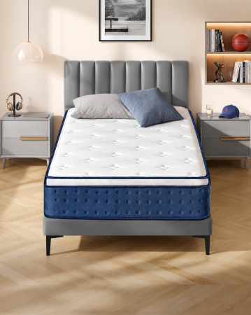 Saltele - Saltea 90x200 cm cu arcuri individuale pentru reducerea transferului de miscare, spuma cu memorie si gel, 7 zone ergonomice si margini ranfors