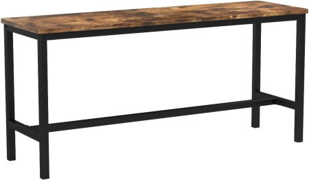 Set 2 banci de interior, pentru masa bucatarie, stil industrial, 108x33x50cm, maro rustic [3]