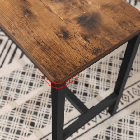 Set 2 banci de interior, pentru masa bucatarie, stil industrial, 108x33x50cm, maro rustic [4]