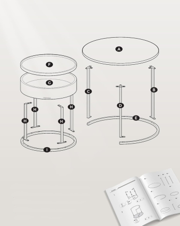 VASAGLE Set 2 masute cafea, cu blat detasabil si spatiu de depozitare ascuns, 45x45x42 cm, culoare nuc [5]