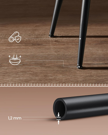 Set 2 scaune bar EKHO, tapiterie PU, cadru metalic, 50x50x63 cm, maro caramel [3]