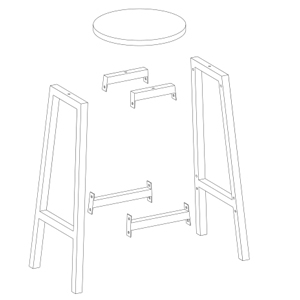 Set 2 scaune bar inalte, sezut rotund, cadru din otel, inaltime 65 cm, stil industrial, maro rustic si negru [10]