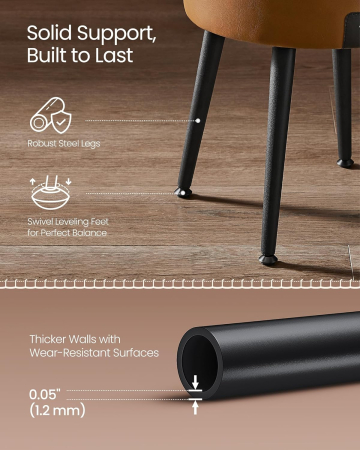 VASAGLE Taburet cu spatiu de depozitare, tapitat PU, cu 2 fete, diametru 32 cm, maro [4]