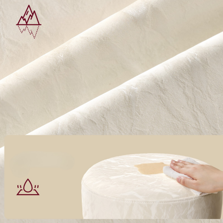 Taburet pentru masa machiaj, reglabil pe inaltime, rotativ 360Â°, sezut capitonat, 39x39x58 cm, alb crem [4]