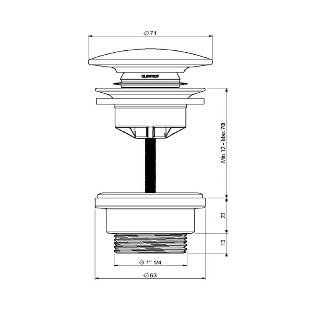 Ventil Click-Clack universal Hatria cu capac ceramic alb [1]