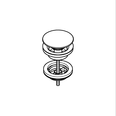 Ventil Grohe 65807LS0, G 1 1/4'', universal, push to open, lucios, alb [2]