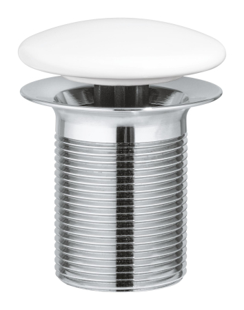 Accesorii baie - Ventil lavoar Grohe 103575SH00, Essence, G 5/4'', fara inchidere, capac ceramic, lucios, alb