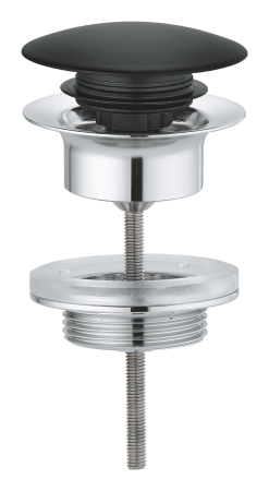Accesorii baie - Ventil lavoar Grohe 65807KS0, universal, push to open, metalic, mat, negru