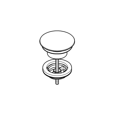 Ventil lavoar Grohe 65808000, 70 mm, 72 mm, 45 diametru, 1 1/4 diametru montaj, universal, in bideu, in lavoar, Crom [2]