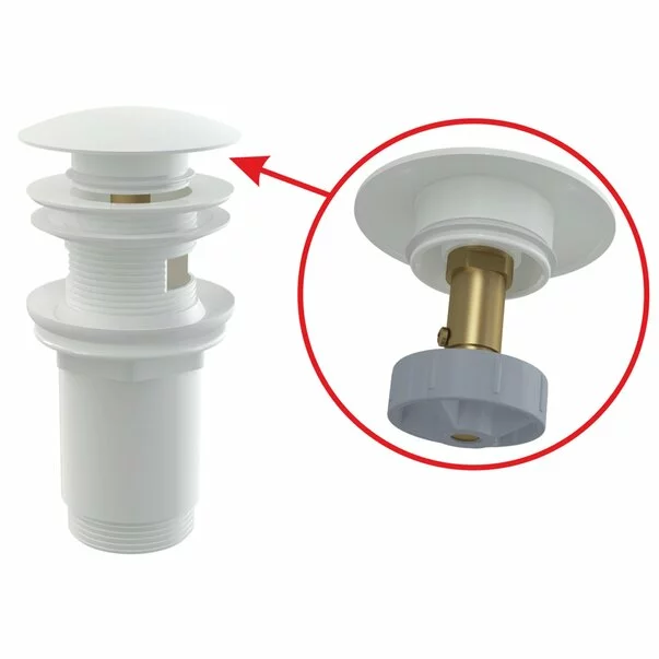 Instalatii sanitare - Ventil lavoar metalic cu Click-Clack 5/4 tol dop alb mare cu preaplin Alca