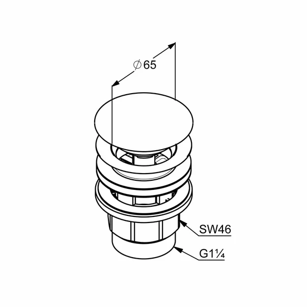 Ventil lavoar Push-Open Kludi negru blocabil [1]