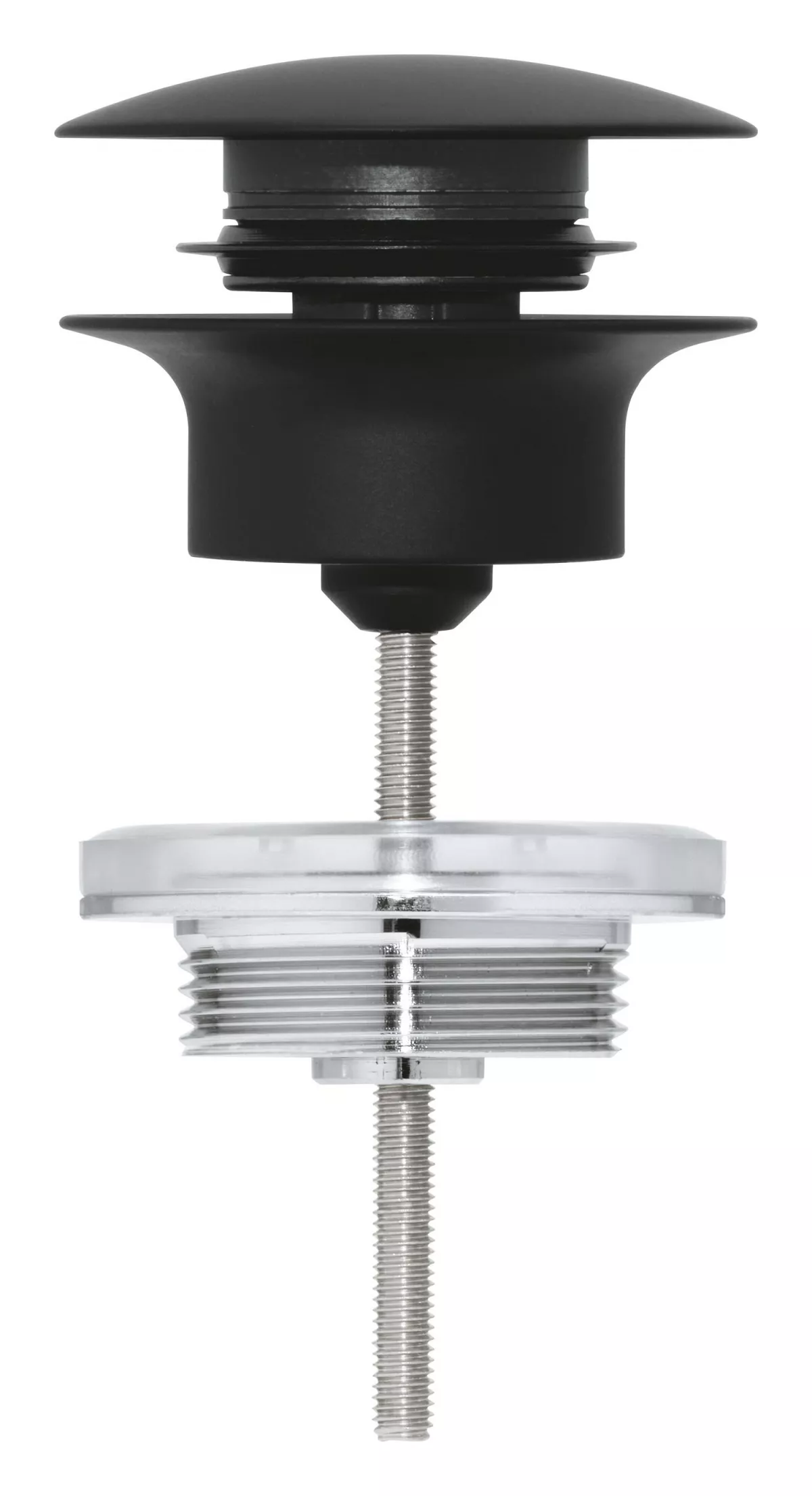 Ventil push to open Grohe 29510KF0, universal, 1 1/4'', compensare lungime, alama, mat, negru [1]