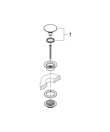 Ventil push to open Grohe 65807DA0, G1 1/4'', lucios, cupru [2]