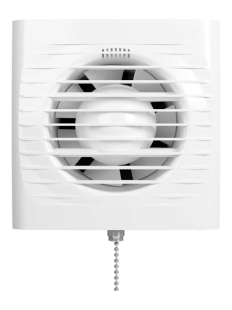 Climatizare si ventilatie - Ventilator baie cu snur inchidere/deschidere VentEurope EASY125PS, 125 mm, 183 mc/h, IP24, 14W, Alb