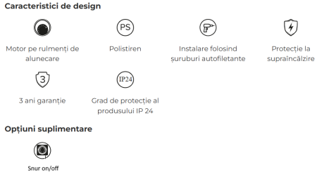 Ventilator baie cu snur inchidere/deschidere VentEurope EASY125PS, 125 mm, 183 mc/h, IP24, 14W, Alb [4]