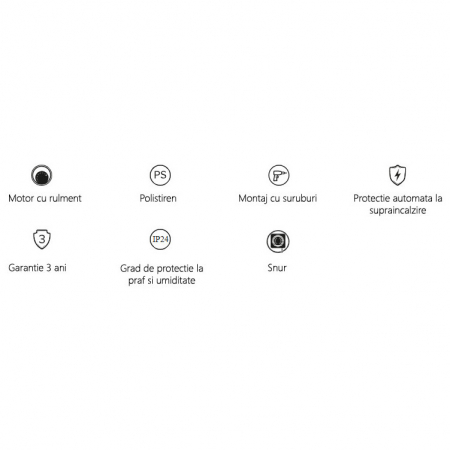 Ventilator baie VentEurope EASY100PS, diametru 100 mm, debit 97 mc/h, cu snur, IP24, 14W, silentios, economic, Alb [4]