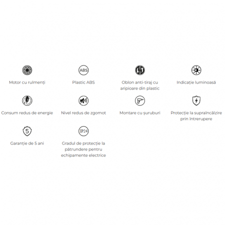 Ventilator baie VentEurope FANCY100BD, silentios, diametru 100mm, alb [1]