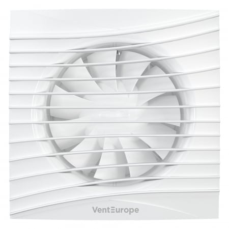 Ventilator baie VentEurope FANCY125BD, diametru 125 mm, debit 180 mc/h, clapeta anti-retur, IP24, silentios, economic, Alb [2]