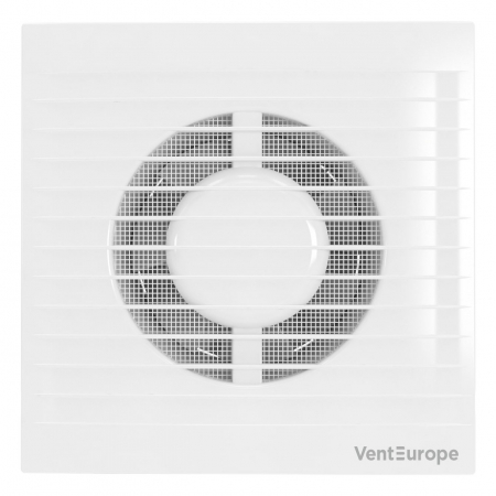 Climatizare si ventilatie - Ventilator baie cu clapeta antiretur VentEurope REFINED100BD, diametru 100 mm, plasa de insecte, clapeta anti-retur, debit 90 mc/h, IP24, 14W, silentios, economic, Alb