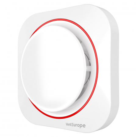 Termice, climatizare si ventilatie - Ventilator de baie VentEurope ROUND100BDHT, senzor de umiditate, timer, diametru 100 mm, debit 105 m³/h, 17W, IP24, silentios, economic, Alb