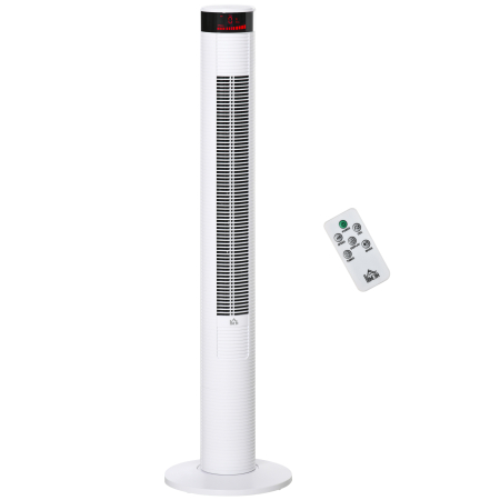 Instalatii sanitare, termice & climatizare -  Ventilator Coloana cu 3 Viteze si 4 Moduri, Timer de12h, Panou LED si Telecomanda, Alb