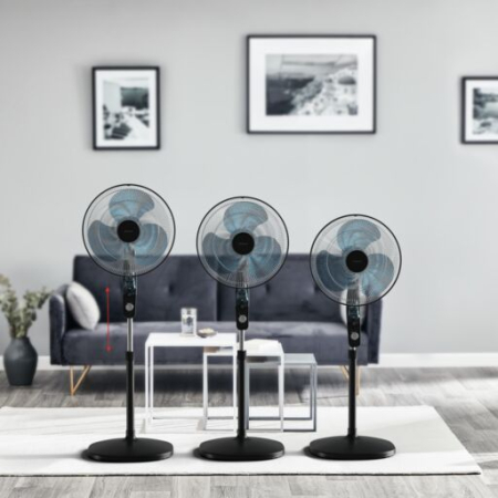 Ventilator cu picior Essential+ VU4420F2, putere 60 W, protecție impotriva țanțarilor, 3 trepte de viteza, consum redus de energie, design compact, negru [1]